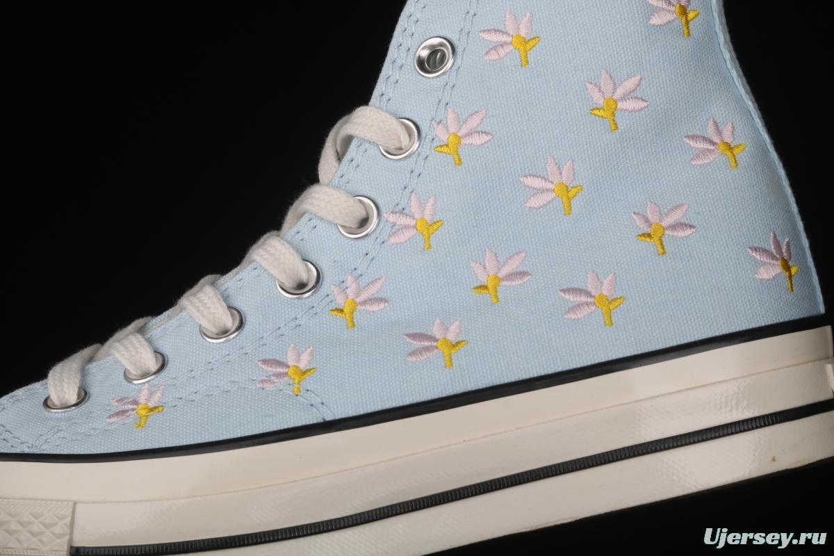 Converse 1970 Korean version milk blue floret high top leisure board shoes 570917C