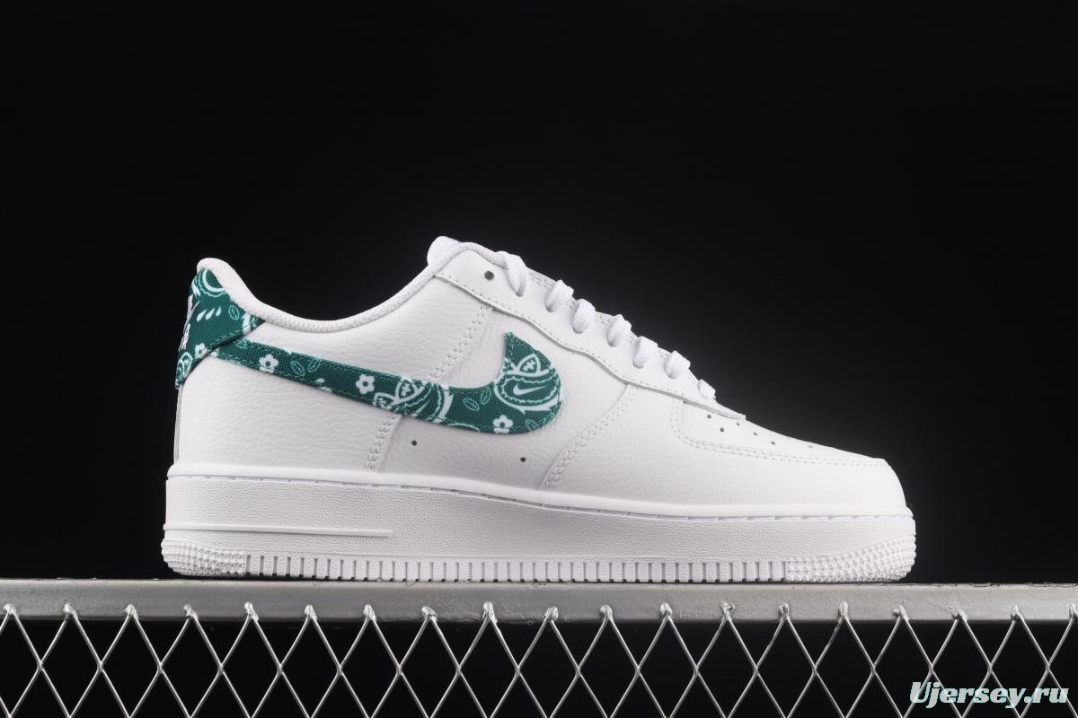 NIKE Air Force 1x07 Low white and green cashew flower low-top casual board shoes DH4406-102,