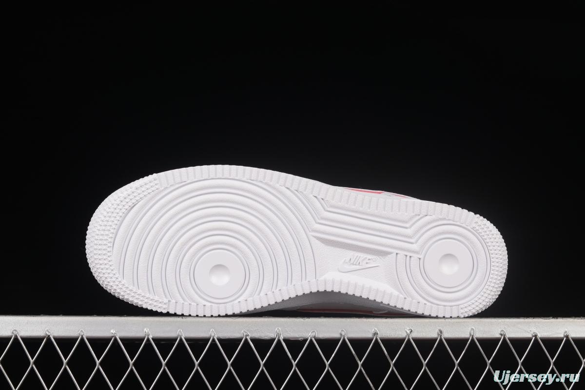 NIKE Air Force 1'07 Low White Red Low Top Sports Casual Sneakers DQ0791-100