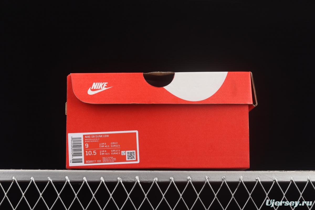 NIKE SB DUNK Low Prm laser blue color SB buckle rebound fashion casual board shoes BQ6817-101