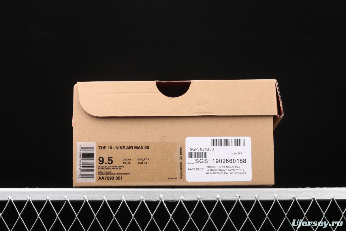 OFF-White x NIKE Air Max 90 OW joint limited edition classic air cushion running shoes AA7293-001