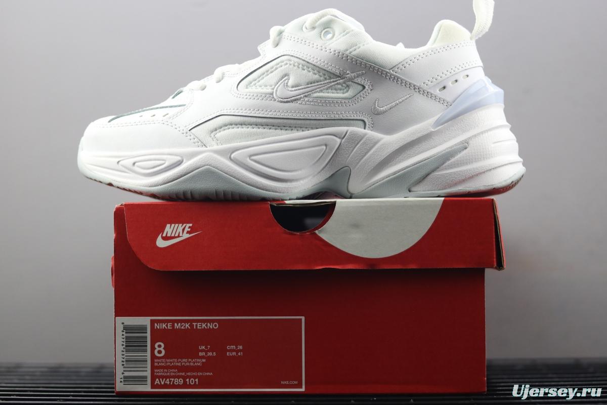 NIKE M2K Tekno all-white color retro sports daddy shoes AV4789-101