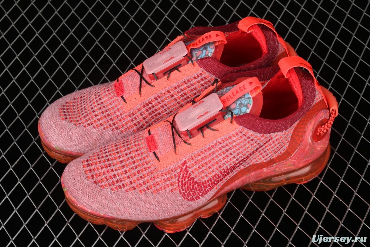 NIKE Air Vapormax 2020 Flyknit fly-woven fast lace full-palm air cushion jogging shoes CT1823-600