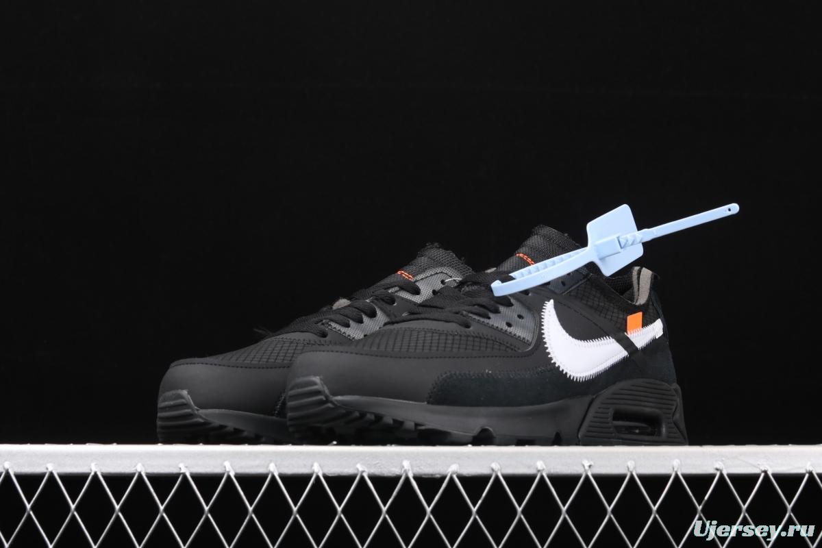 OFF-White x NIKE Air Max 90 OW joint limited edition classic air cushion running shoes AA7293-001