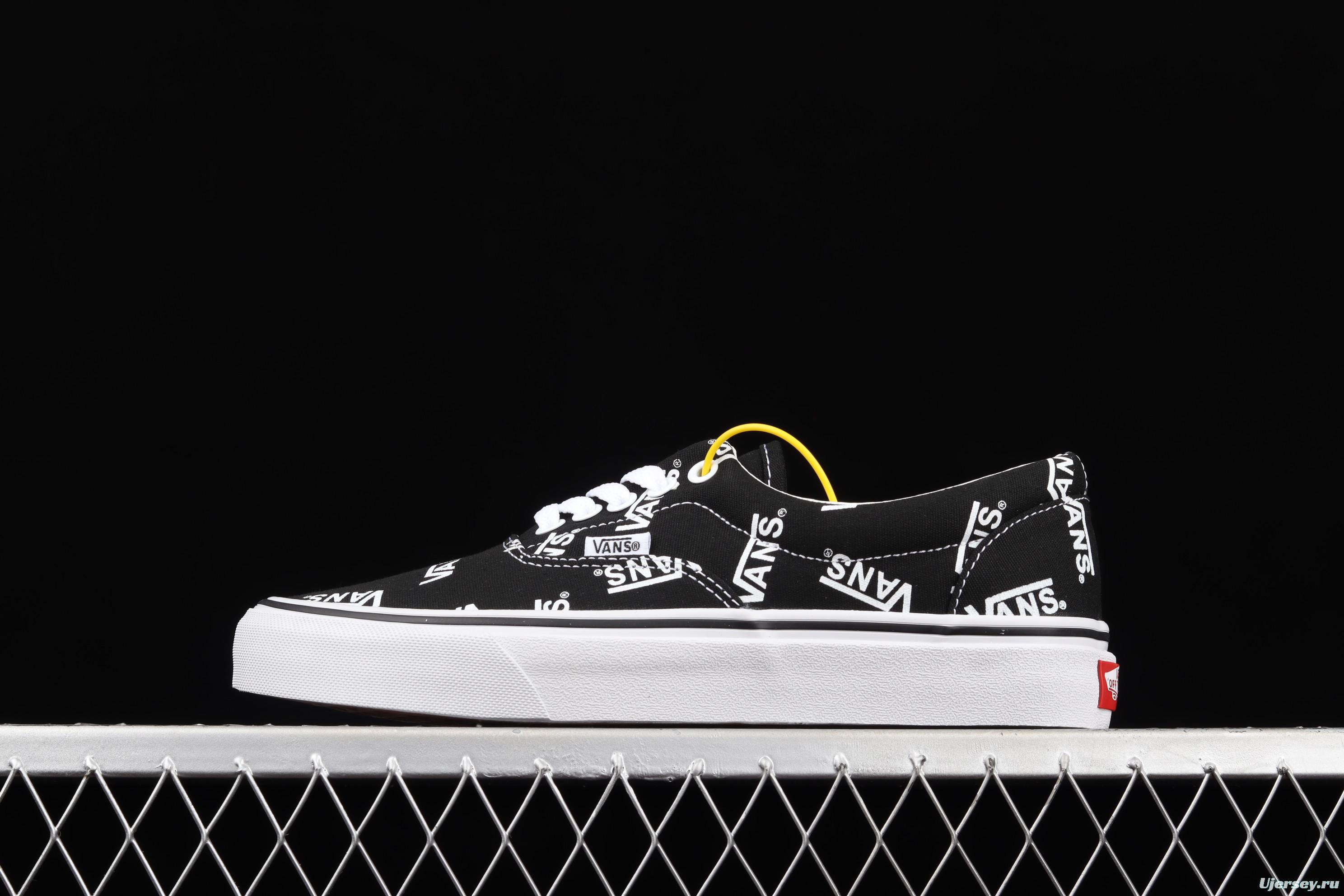 Vans Era's new classic black-and-white LOGO letter printed lightweight low-top shoes VN0A54F1QW7