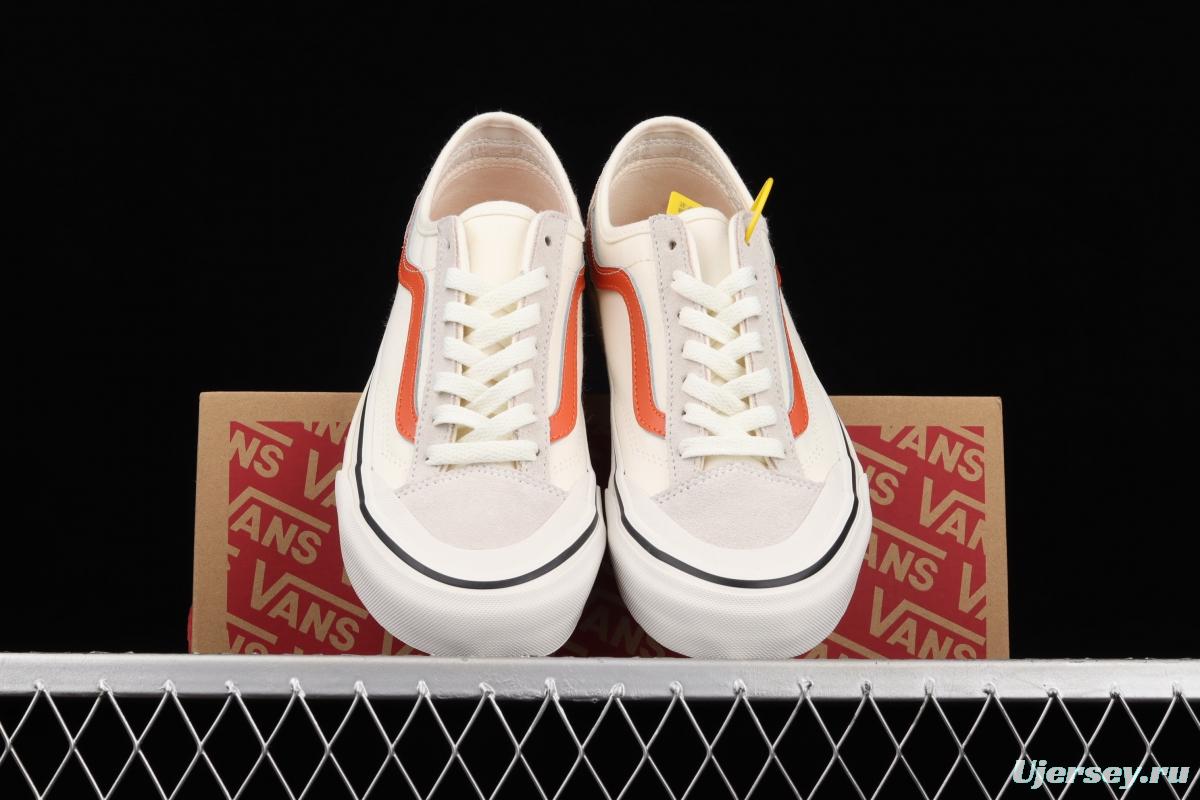 Vans Sk8-Low Reissue S classic rice white orange low-top casual canvas shoes VN0A4UWI4WU