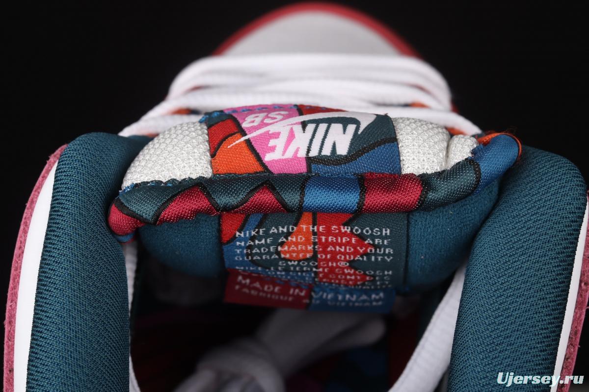 Parra x Nike SB DUNK Low Multi-Color 2021 Slam Dunk Series low-side leisure sports skateboard shoes mandarin duck color difference splicing double small hooks DH7695-2021