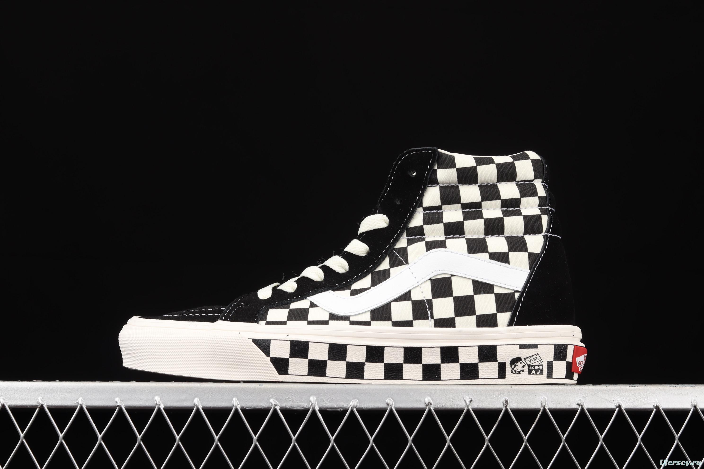 Vans SK8-Hi Vans Anaheim chessboard checkered high top casual board shoes VN0A38GF2U7