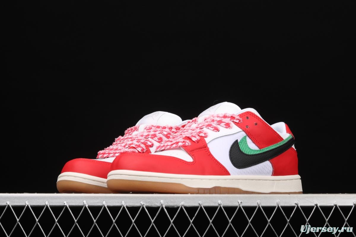 Frame Skate x NIKE SB DUNK Low Habibi white and red double hook dunk series retro low side leisure sports skateboard shoes CT2550-600