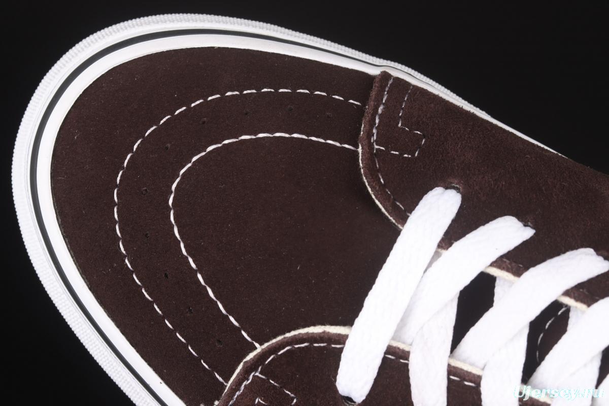 Vans SK8-Hi brown checkerboard classic series high-top casual board shoes VN0A38GEU5Z