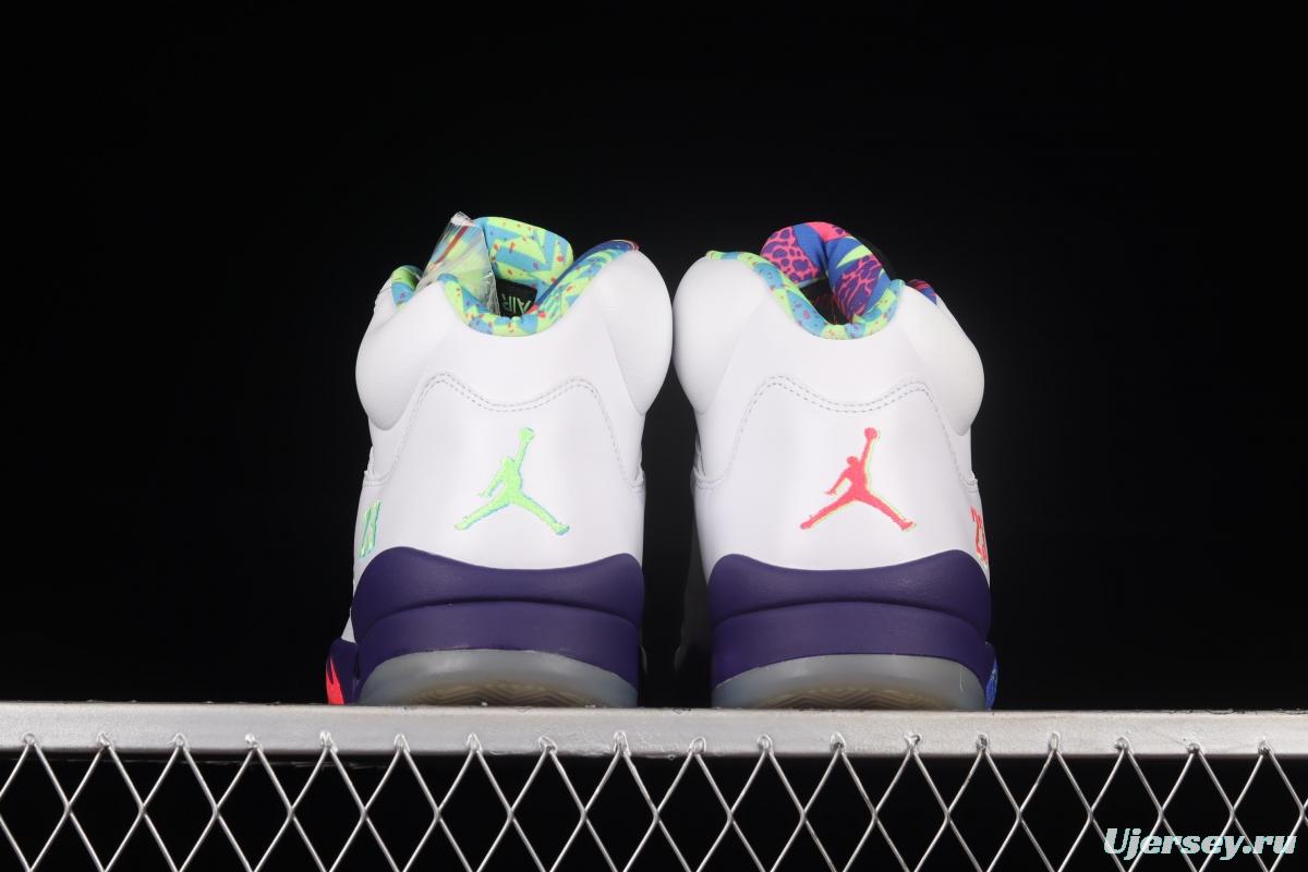 Air Jordan 5 White Bel-Air fresh Prince 2020 Edition College Purple DB3335-100