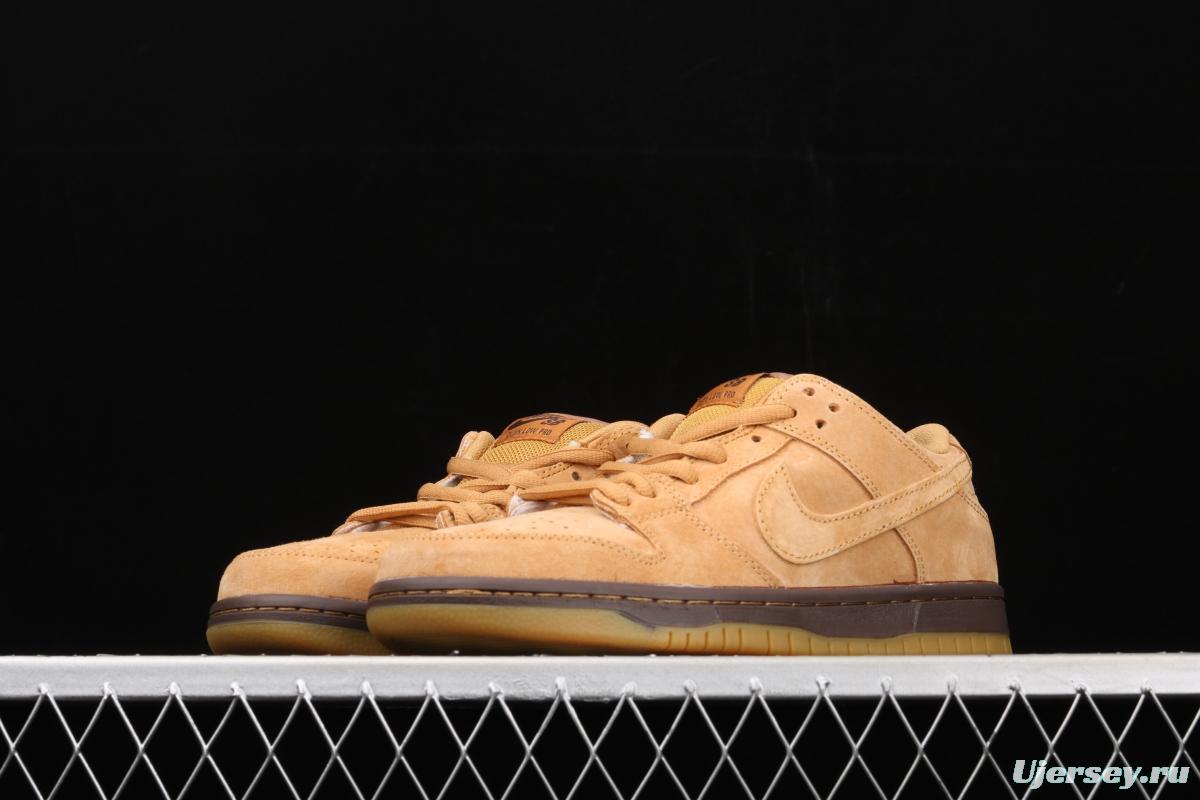 NIKE SB DUNK Low Pro wheat color deciduous yellow low-top sports skateboard shoes 883232-700