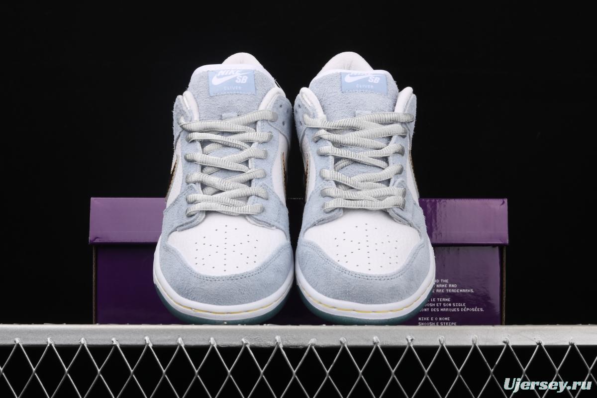 Sean Cliver x NIKE SB DUNK Low Pro QS artist's skateboard shoes DC9936-100 with lower top