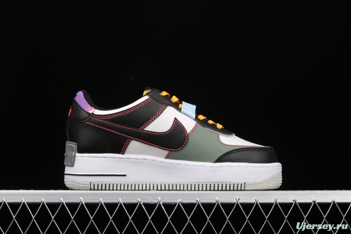 NIKE Air Force 1 ShAdidasow Rtl light weight heightened low-top 100-board shoes DC2542-001