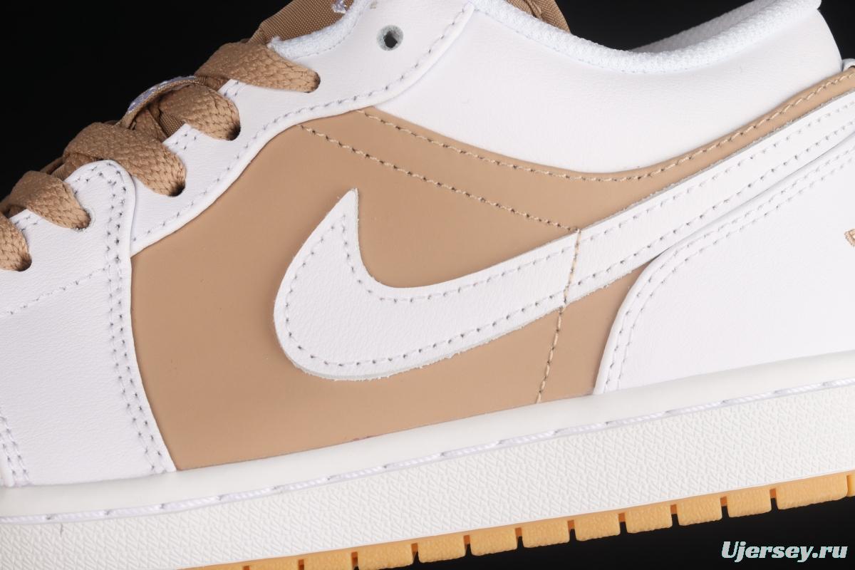 Air Jordan 1 Low white and yellow low side culture leisure sports shoes DN6999-100