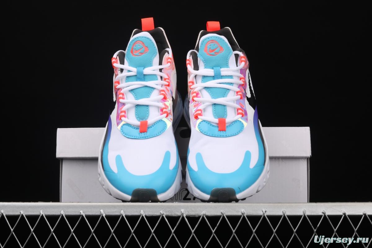 NIKE Air Max 270React new high-frequency mesh function half-palm air cushion running shoes DC0833-101