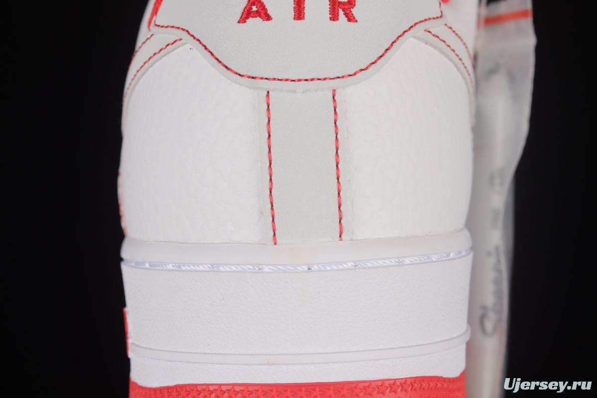 NIKE Air Force 1'07 Low SU19 White Red 3M Reflective Low Top Casual Sneakers CN2896-101