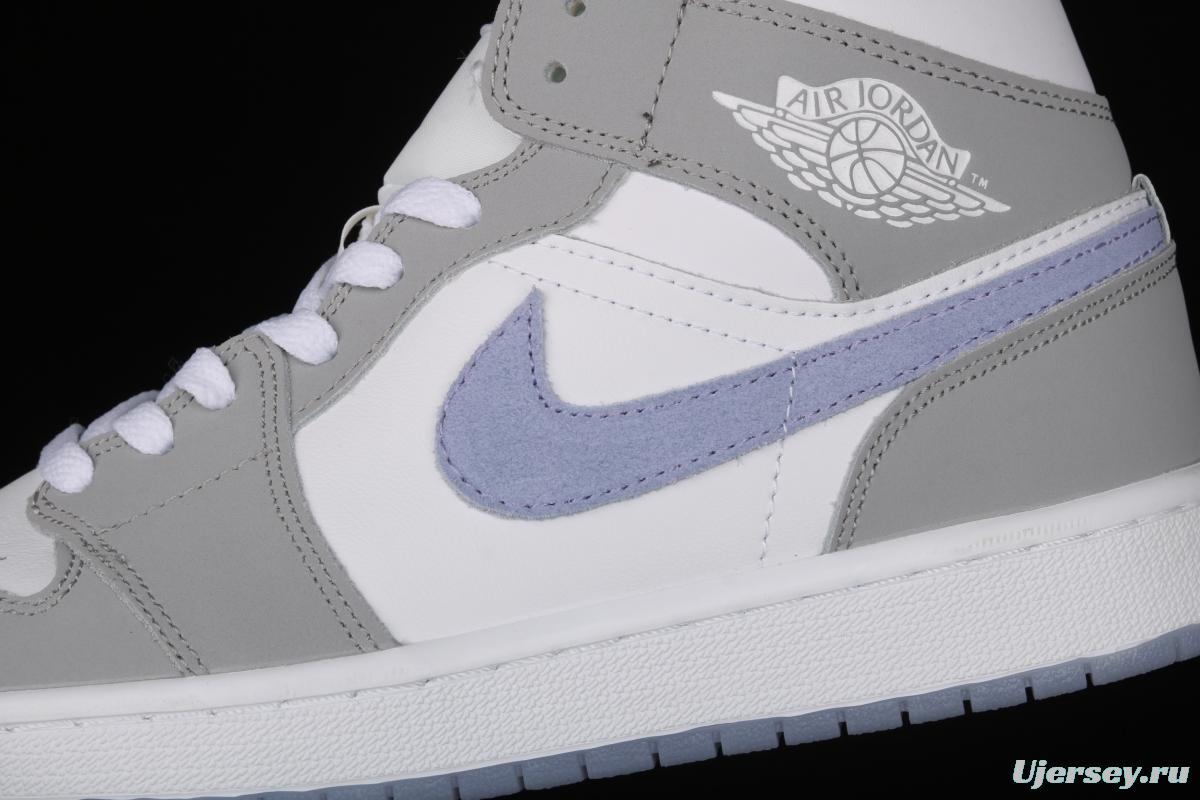 Air Jordan 1 Mid BQ6472-105Bond white, gray and blue