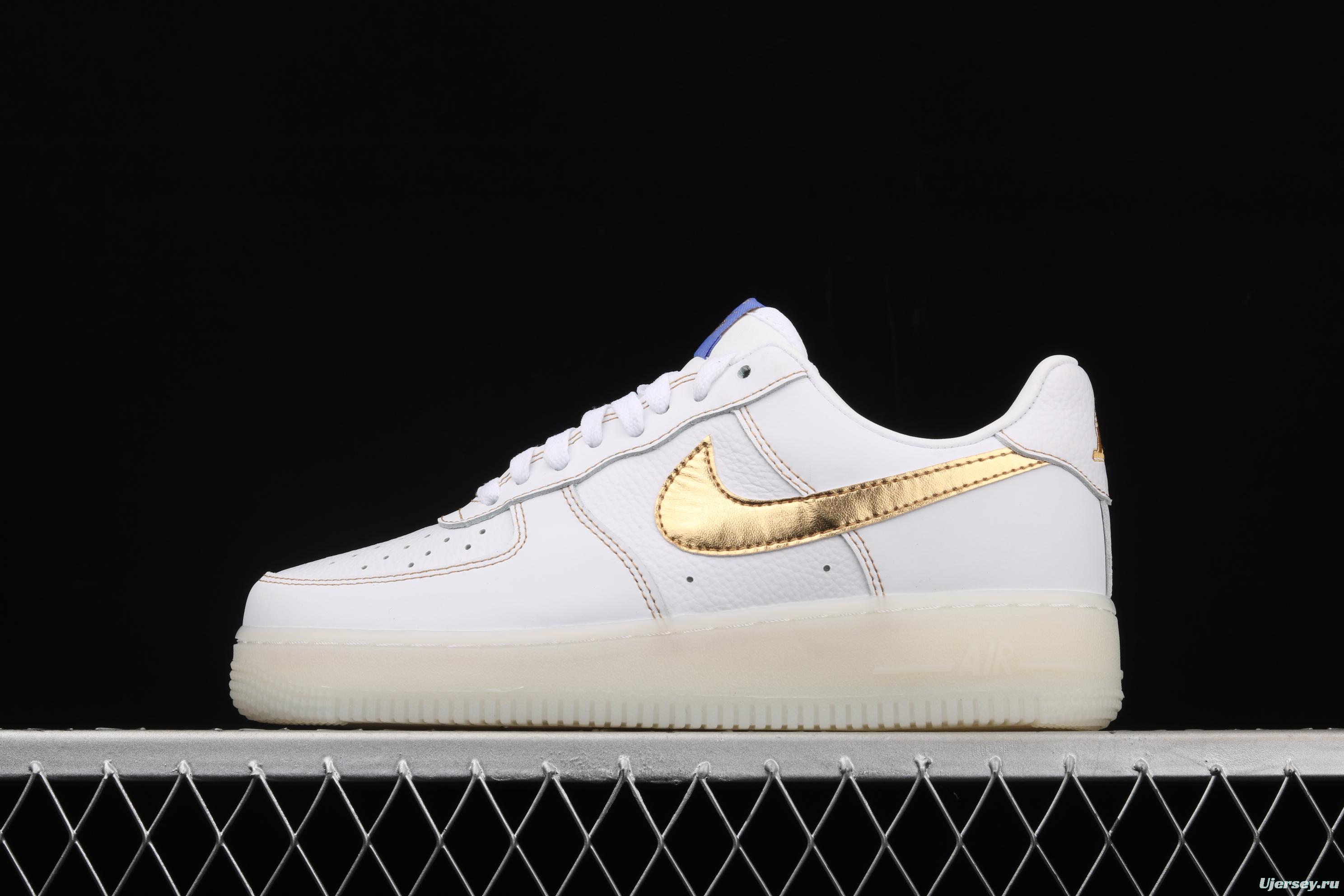 NIKE Air Force 1: 07 Low platinum hook rubber transparent soles and low upper shoes CJ1686-130