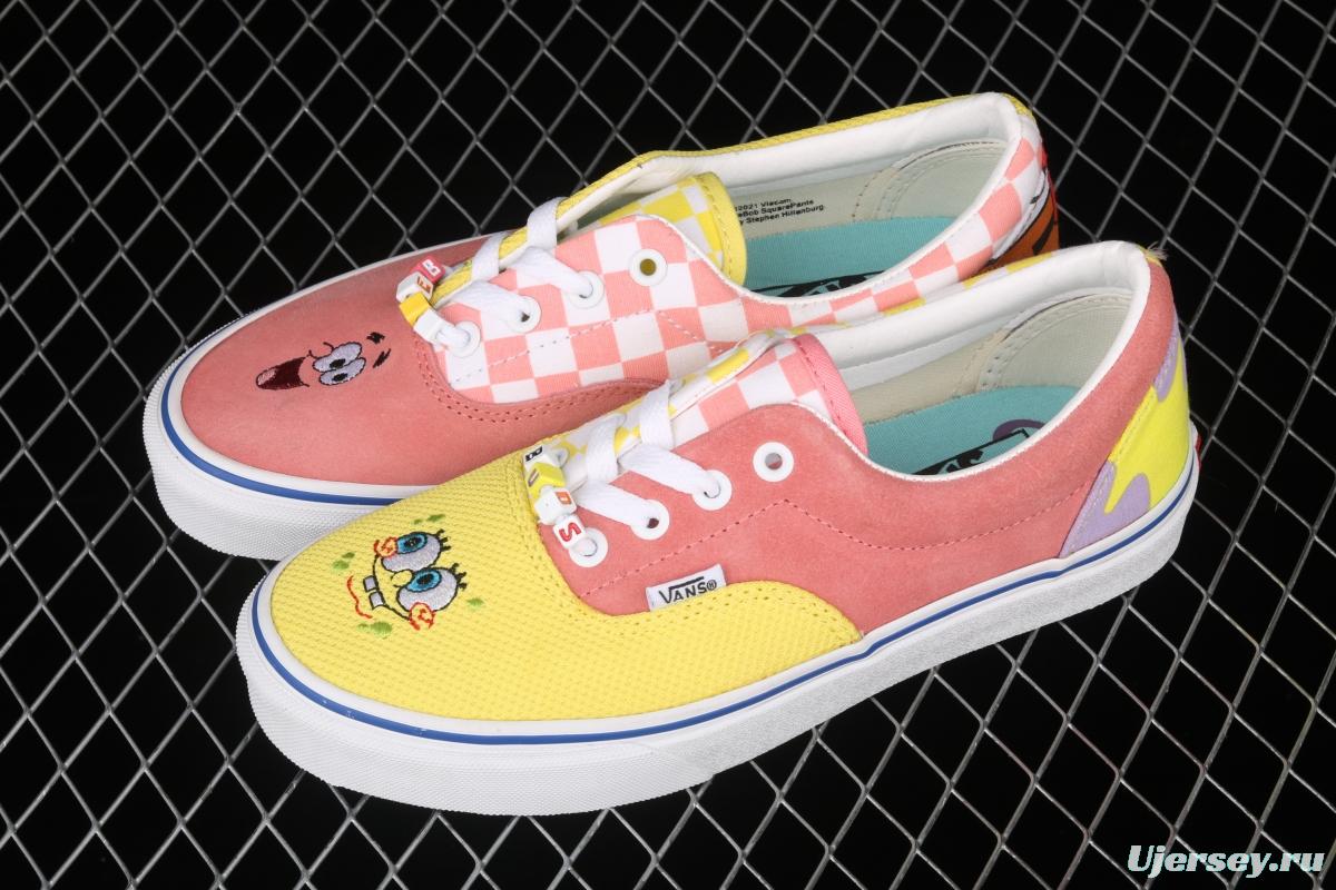 Vans Era SpongeBob theme animation joint series pie star mandarin duck pink yellow low-top casual board shoes VN0A54F19ES