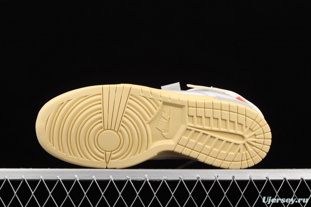 OFF-White x NIKE DUNK Low 04 of 50 OW white gray leisure sports skateboard shoes DM1602-127,