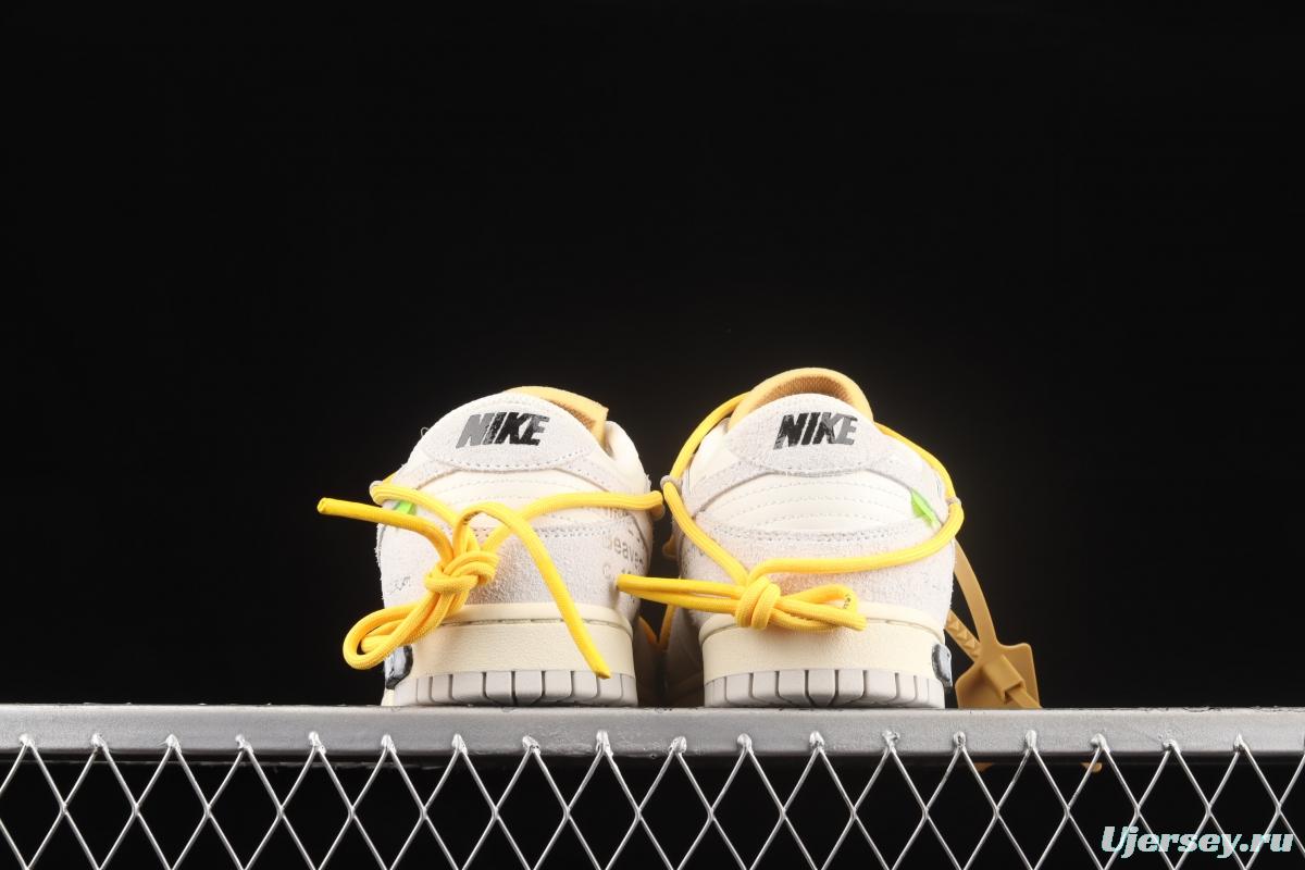 OFF-White x NIKE DUNK Low OW white gray leisure sports skateboard shoes DJ0950-109