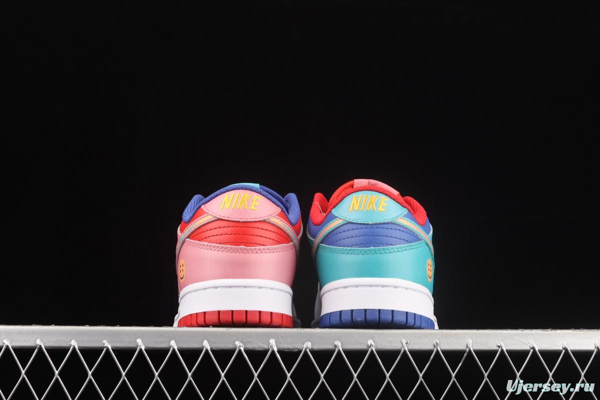 Cactusplantfleamarket x NIKE DUNK Low Rainbow smiley face joint style rainbow mandarin duck joint style low-side sports leisure board shoes LF4587-001