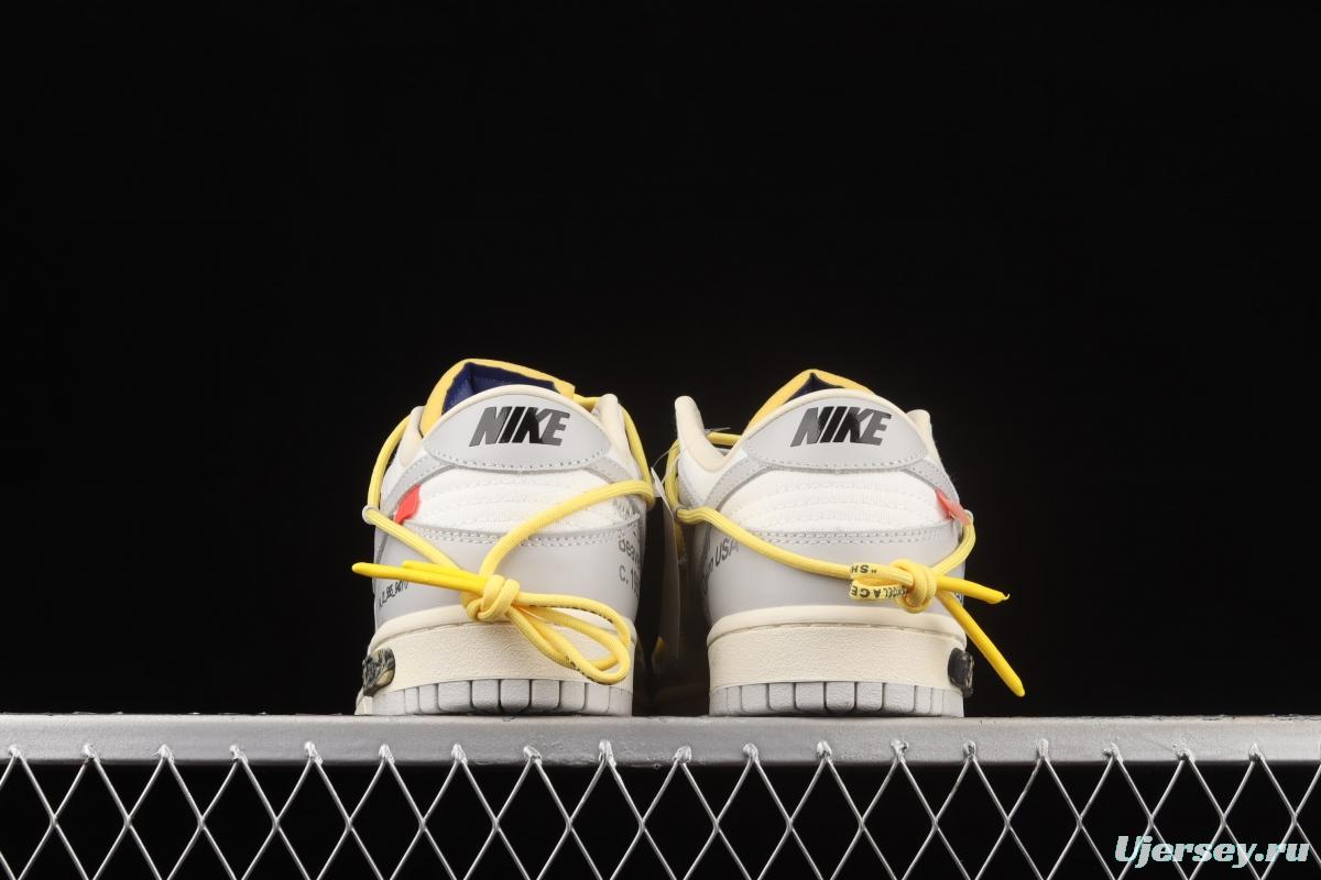 OFF-White x NIKE DUNK Low OW grey leisure sports skateboard shoes DM1602-120