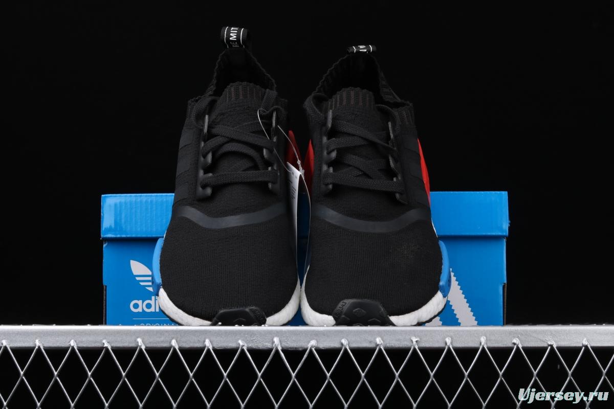 Adidas NMD_R1 Boost competes for S79168 black, blue and red color matching. Dongguan original large particles feel super soft.