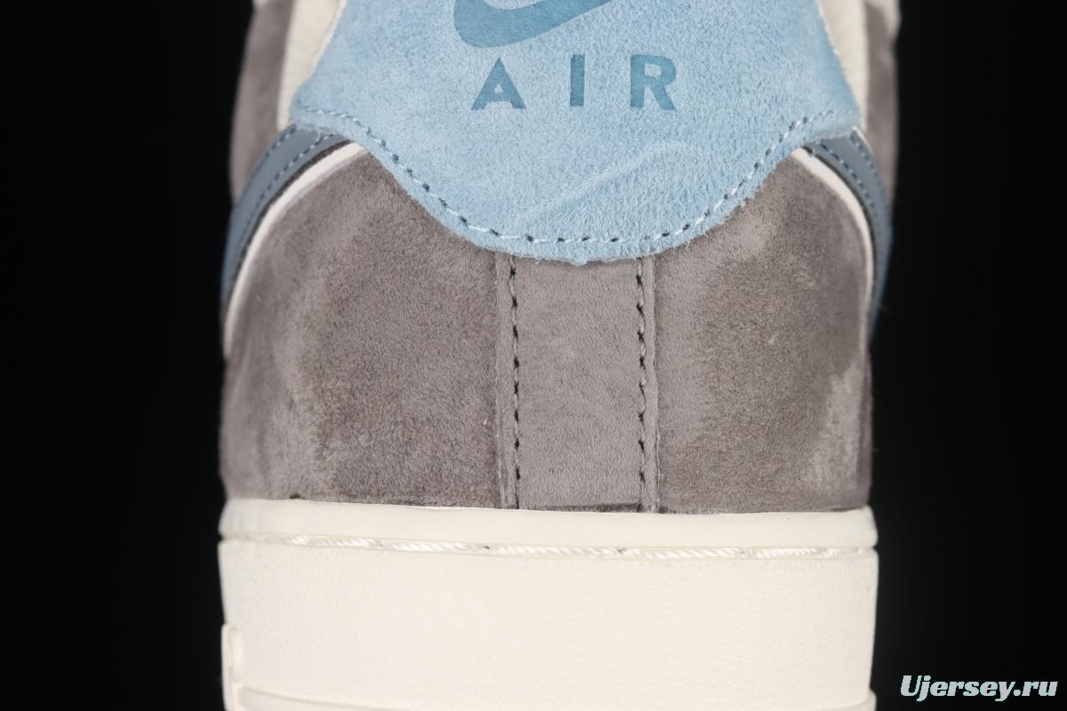 NIKE Air Force 1x07 light gray-blue color matching low-top casual board shoes LZ6699-523