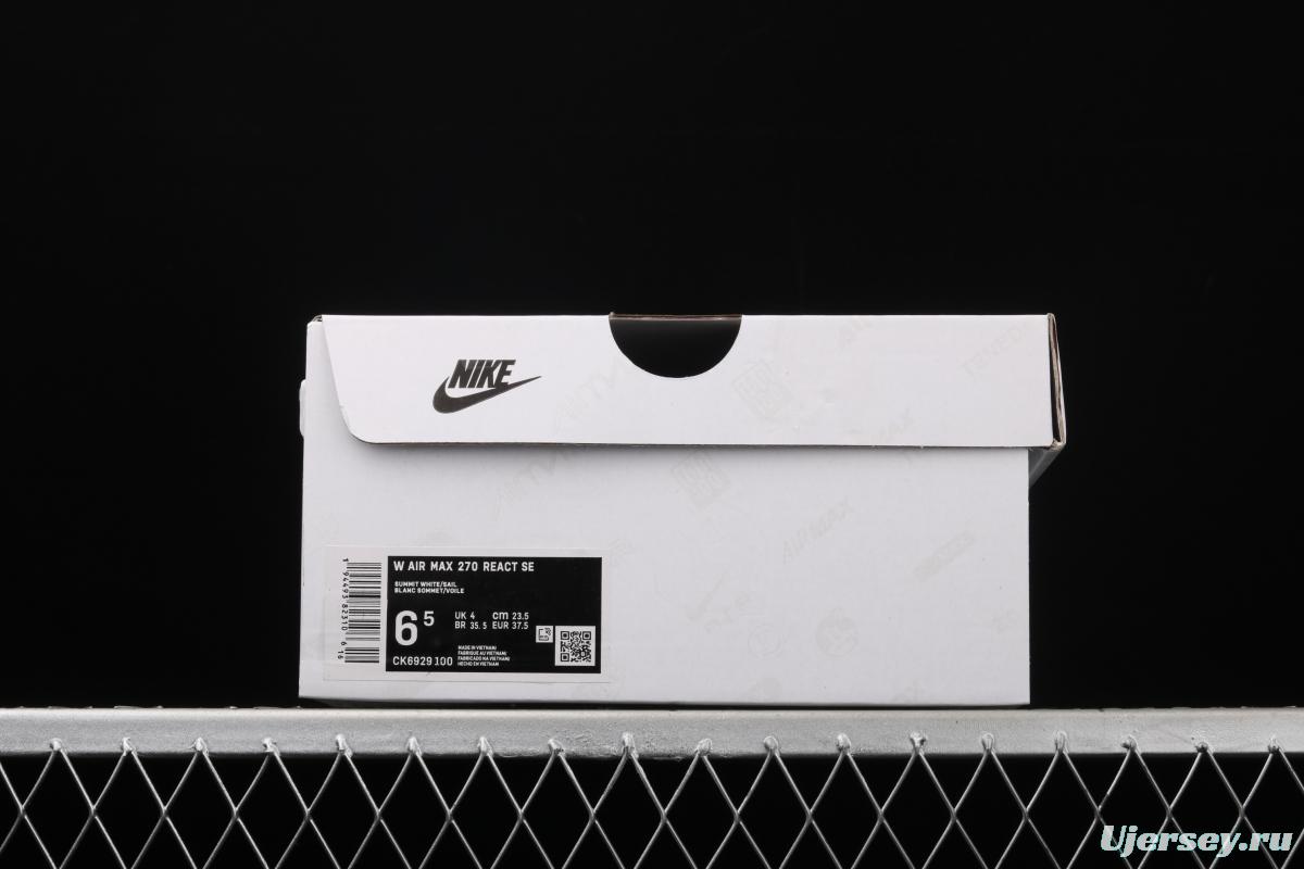 NIKE Air Max 270React new high-frequency mesh function half-palm air cushion cushioning running cloth shoes CK6929-100