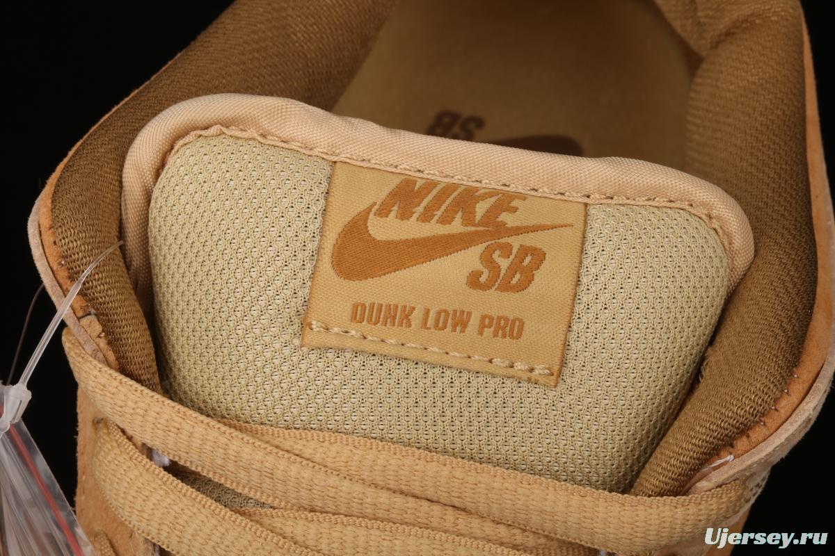 NIKE SB DUNK Low Pro wheat color deciduous yellow low-top sports skateboard shoes 883232-700