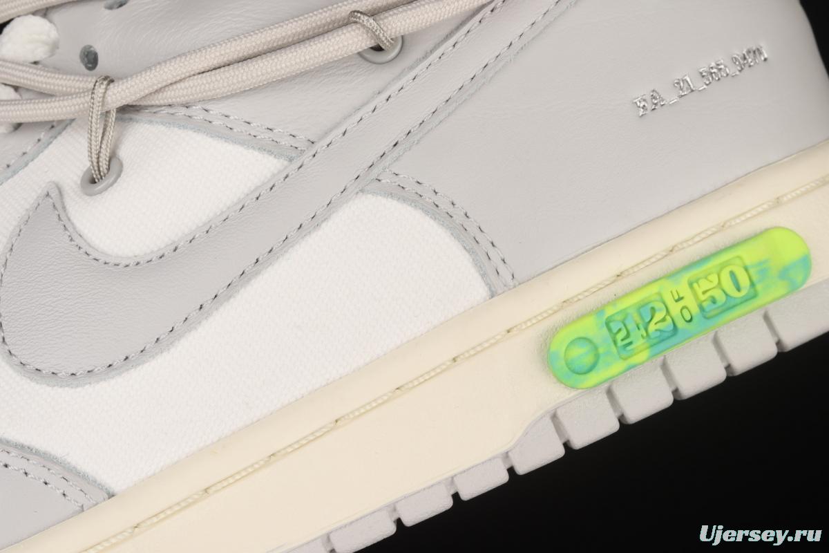 OFF-White x NIKE DUNK Low OW gray SB buckle rebound fashion casual board shoes DM1602-117