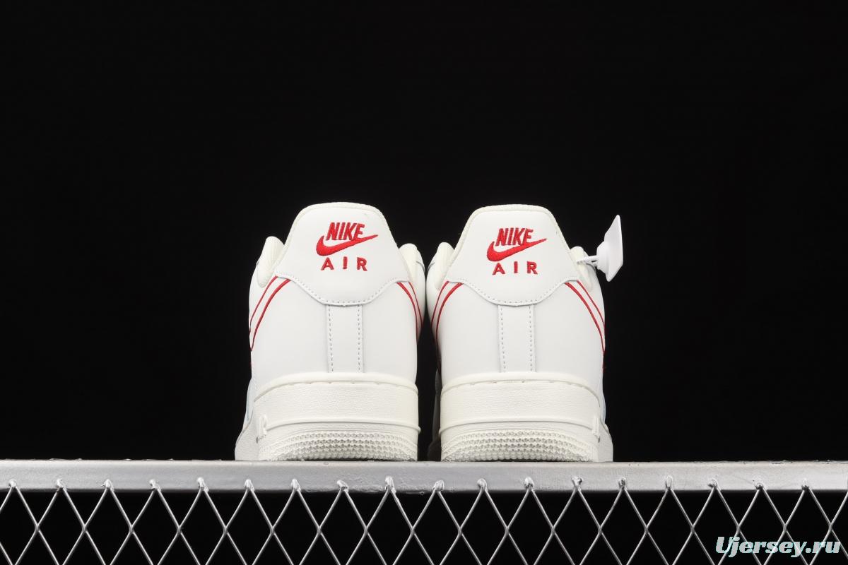 NIKE Air Force 1x07 Low rice white red electric embroidery hook low-top casual board shoes CL6326-108