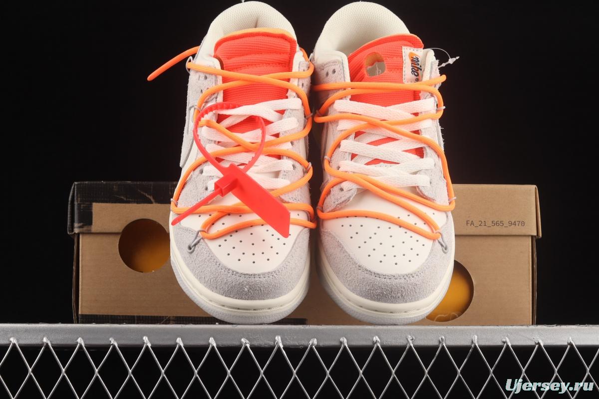 OFF-White x NIKE DUNK Low OW suede SB buckle rebound fashion casual board shoes DJ0950-116,