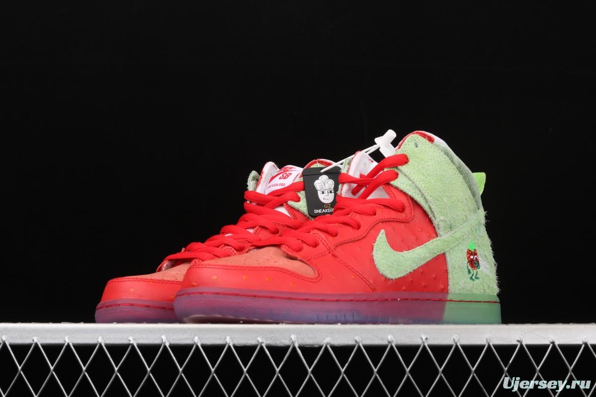 NIKE SB DUNK High Strawberry Cough strawberry green casual skateboard shoes CW7093-600