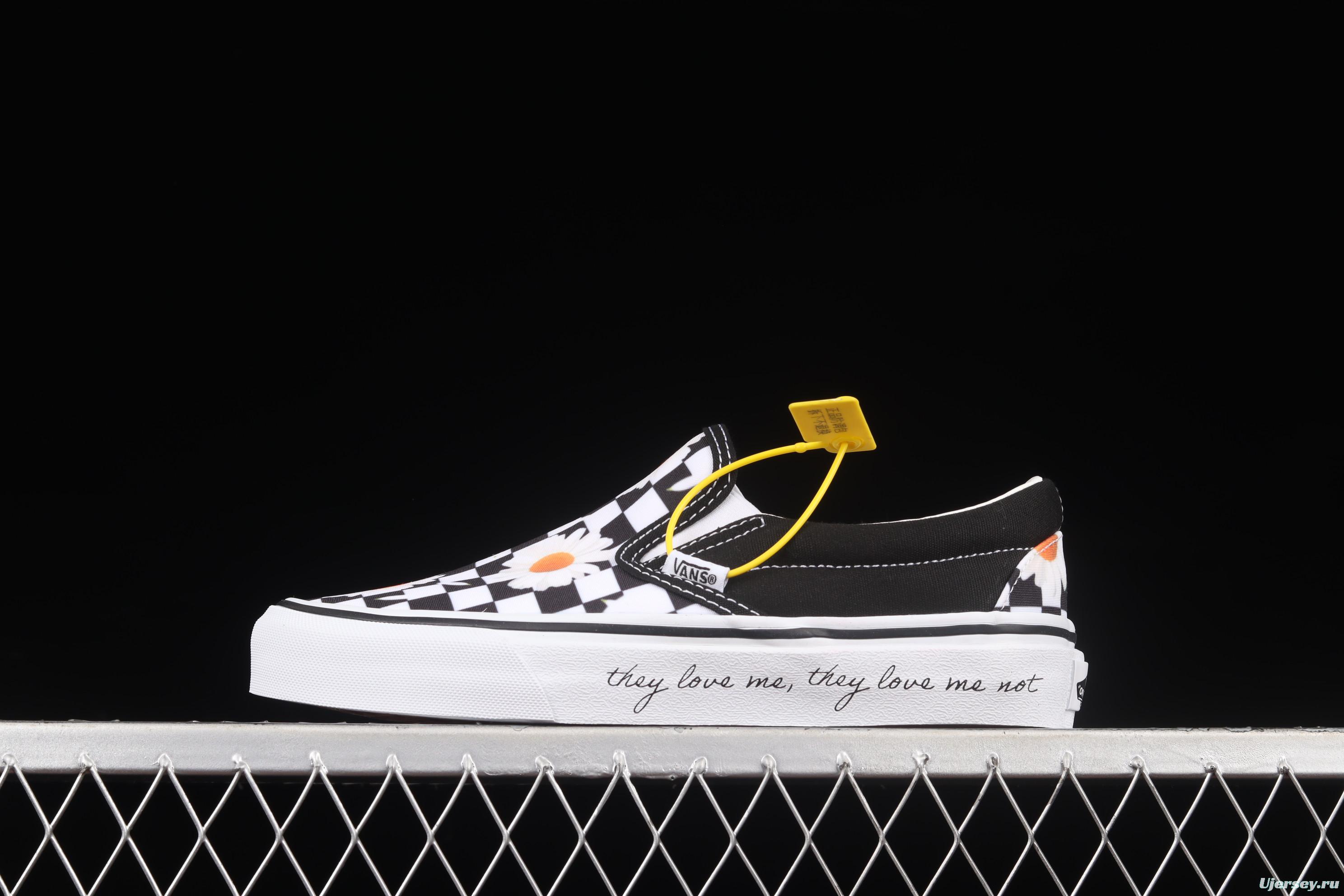 Vans Era black and white checkerboard daisies Loafers Shoes canvas shoes VN0A5JMHB0B