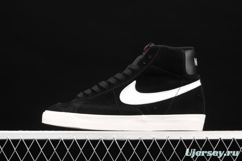 NIKE Blazer Mid'77 Suede Trail Blazers Classic Black and White Gobang Leisure Board shoes CI1172-005