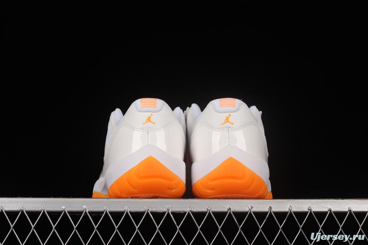 Air Jordan 11 Bright Citus 11 White Orange low Top Basketball shoes AH7860-139