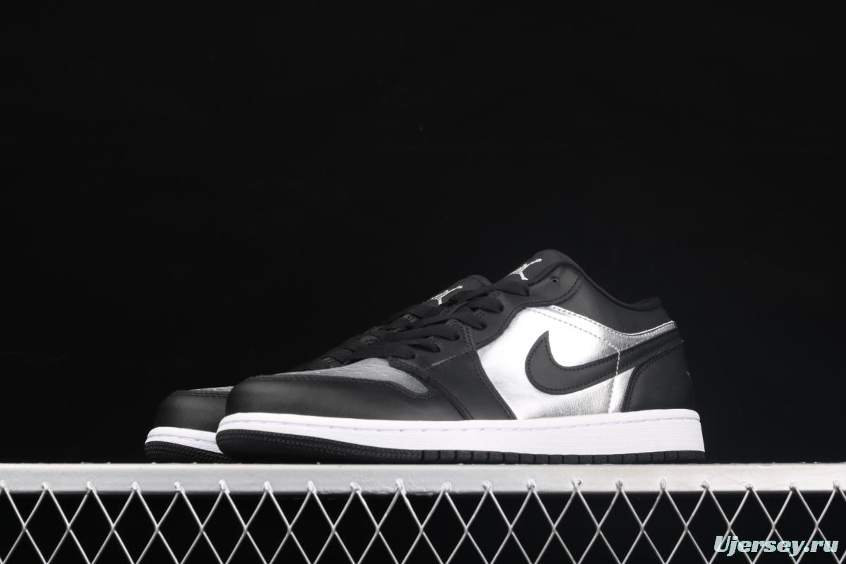 Air Jordan 1 Low low-top black silver culture leisure sports shoes DA5551-001