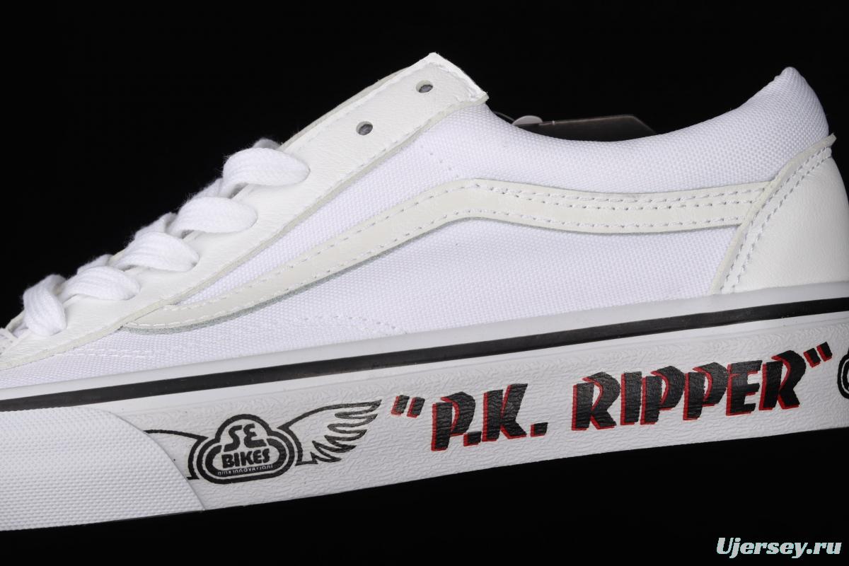 Vans x Se Bilkes Style 36 joint white 3M reflective low-top casual board shoes VN0A54F64YS
