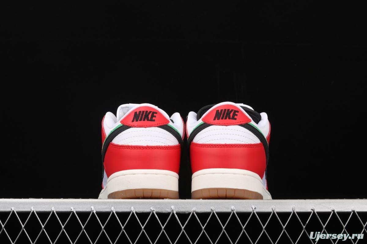 Frame Skate x NIKE SB DUNK Low Habibi white and red double hook dunk series retro low side leisure sports skateboard shoes CT2550-600