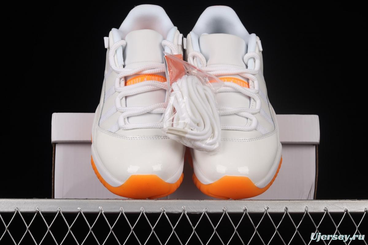 Air Jordan 11 Bright Citus 11 White Orange low Top Basketball shoes AH7860-139