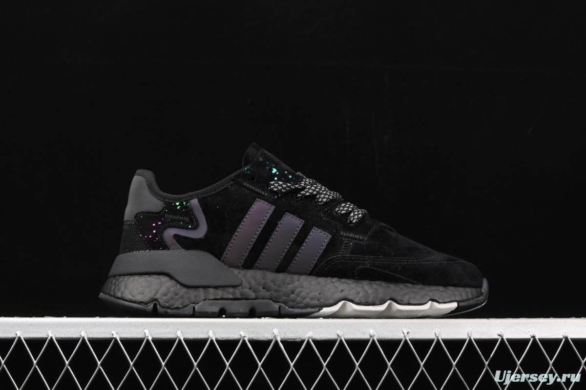 Adidas Nite Jogger 2019 Boost EG7666 suede stitching 3M reflective vintage running shoes