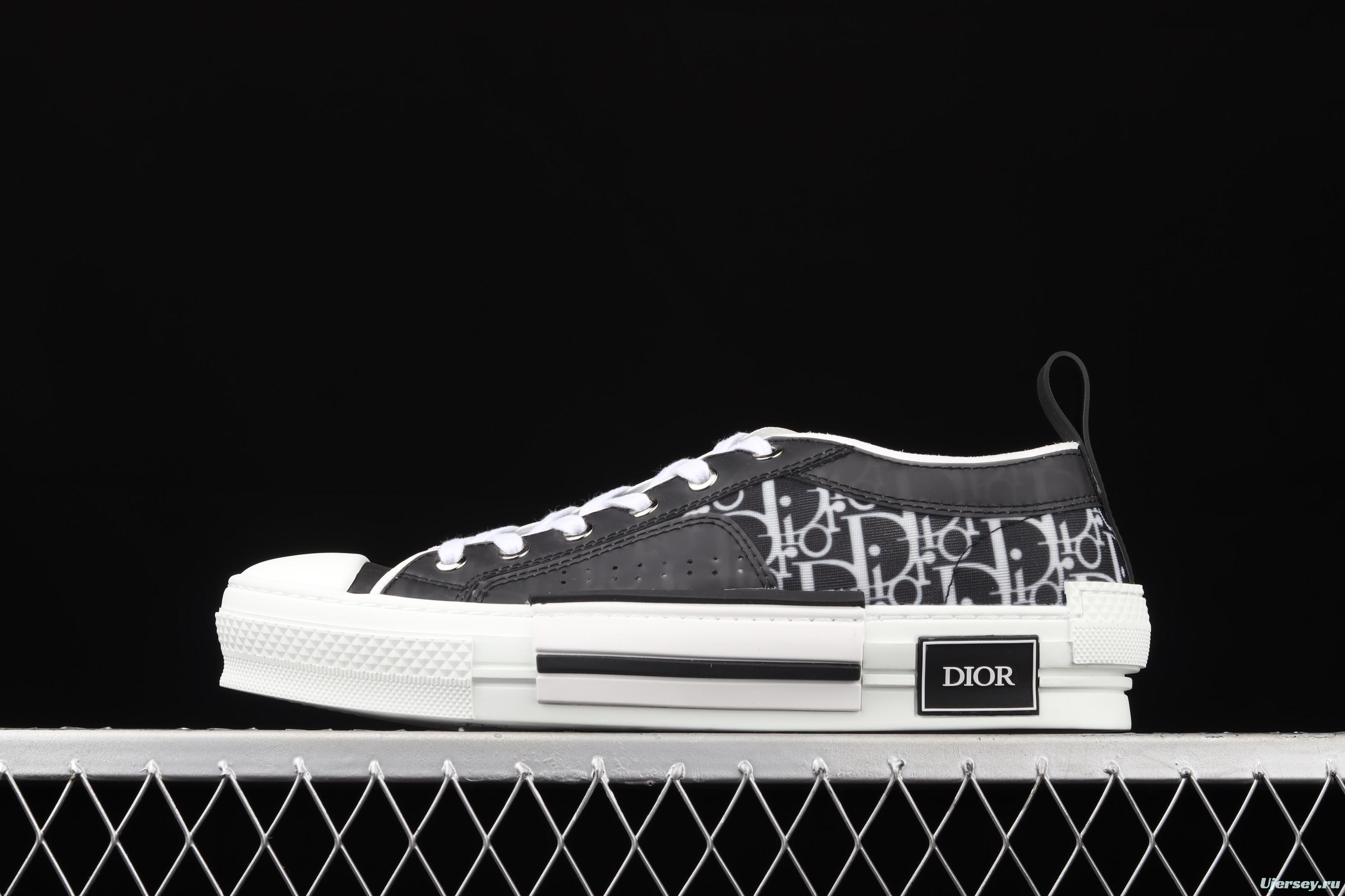 Authentic Dior B23 Oblique Low Top Sneakers Dior CD ghosting low upper board shoes 3SH118YJR 063 White/Black