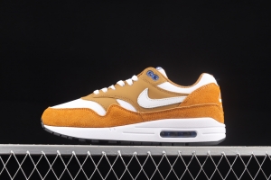 NIKE Air Max 1 yellow and white half-palm air cushion retro running shoes 908366-700