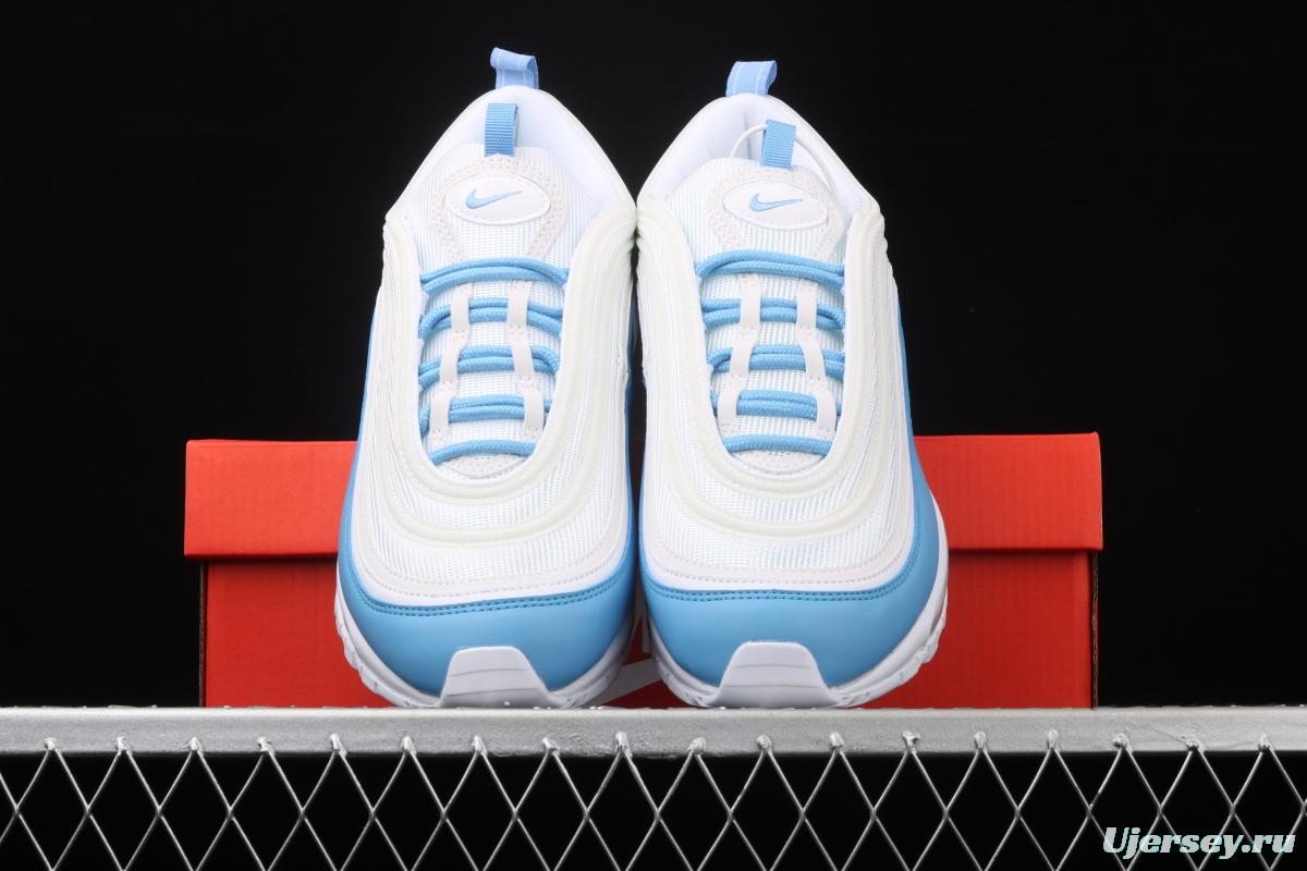 NIKE Air Max 97 Essential White Blue simple White Blue 3M reflective bullet Air cushion running shoes BV1982-101
