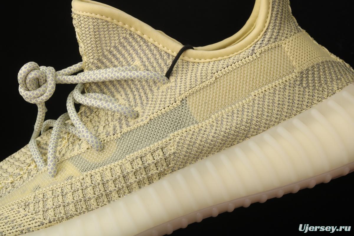 Adidas Yeezy 350 Boost V2 FV3255 Darth Coconut 350 second generation hollowed-out silk yellow star matching BASF popcorn