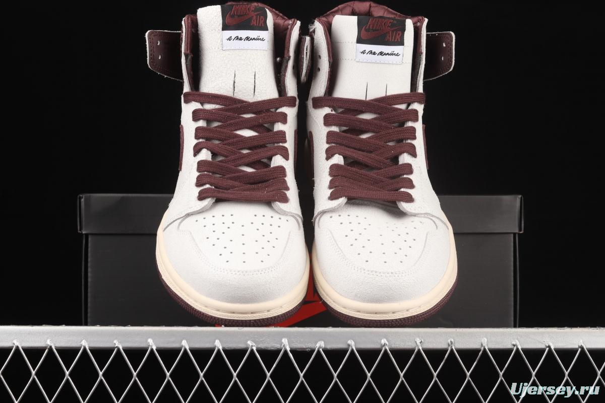 A Ma Maniere x Air Jordan 1 High OG co-branded snakeskin high top basketball shoes DO7097-100