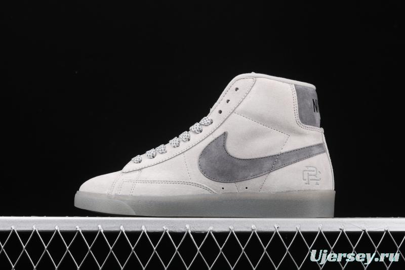 Reigning Champ x NIKE Blazer Mid Retro defending champion joint top suede 3M reflective high-top board shoes 371761-009